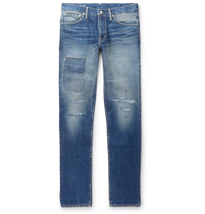 Photo: visvim - Social Sculpture 04 Slim-Fit Distressed Denim Jeans - Men - Indigo