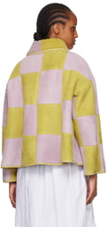 Cawley Purple & Yellow Avis Reversible Shearling Jacket