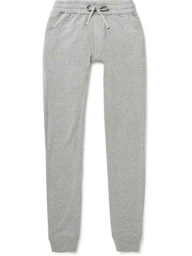 Photo: TOM FORD - Tapered Brushed Cotton and Modal-Blend Jersey Sweatpants - Gray