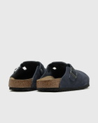 Birkenstock Boston Suede Leather Blue Mens Sandals & Slide