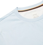 PAUL SMITH - Slim-Fit Striped Webbing-Trimmed Organic Cotton-Jersey T-Shirt - Blue