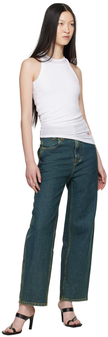 Eckhaus Latta White Spiral Tank Top