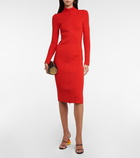 Loewe Zip-up wool-blend midi dress