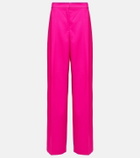 Oscar de la Renta Pleated high-rise wool and mohair pants