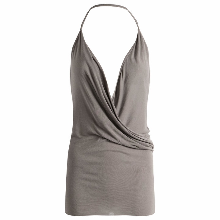 Photo: Rick Owens Women's Draped Open Back Top in Steel