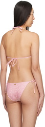 Versace Underwear Pink Barocco Bikini Top