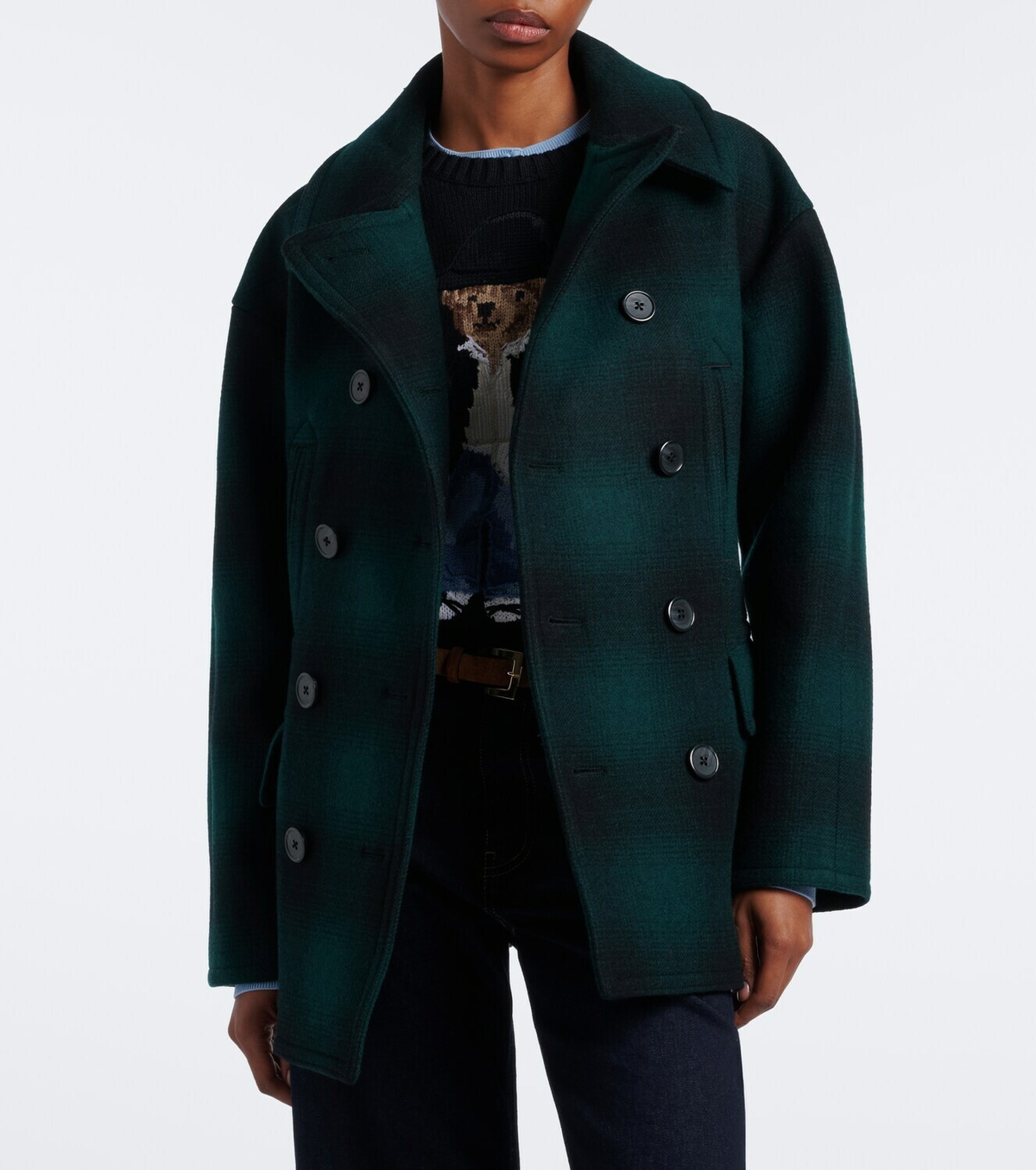 Polo Ralph Lauren Plaid wool-blend peacoat