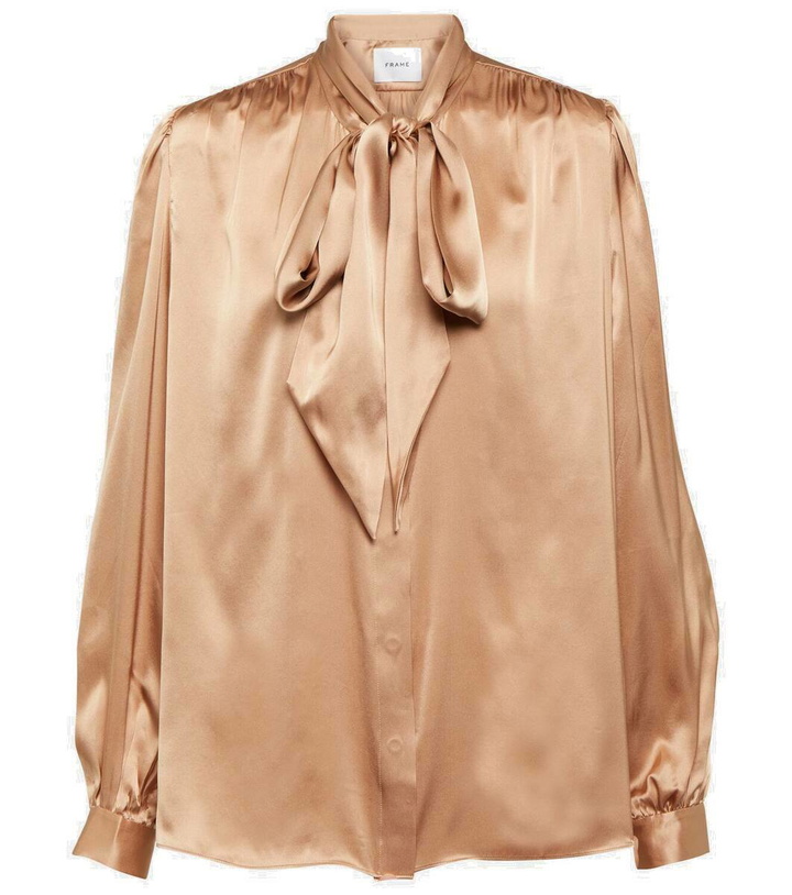 Photo: Frame Tie-neck silk blouse