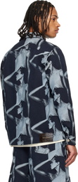 Wales Bonner Navy Theaster Gates Edition 'The Jet Zip' Denim Jacket