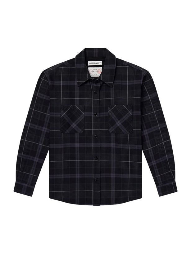 Photo: Our Legacy - Whoppin Checked Cotton-Flannel Shirt - Black