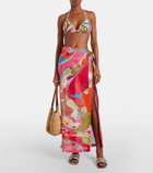 Pucci Printed triangle bikini top