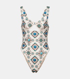 Agua by Agua Bendita Citrino Platero printed cutout swimsuit