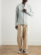 Orlebar Brown - Dekker Grandad-Collar Striped Cotton Shirt - Gray