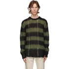 Golden Goose Black and Green Stripe Mohair Algar Sweater