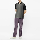 Needles Men's Velour Narrow Track Pant in Purple