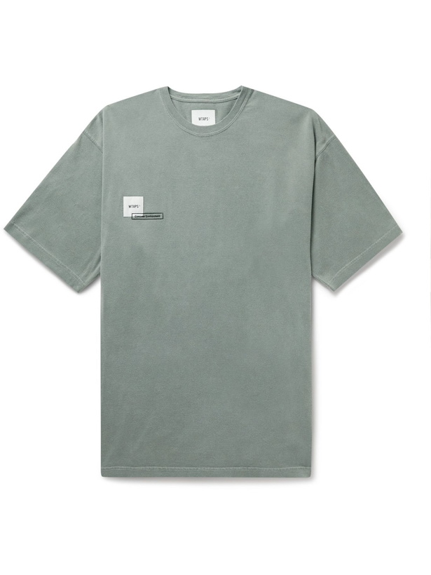 Photo: WTAPS - Home Base Logo-Appliquéd Cotton-Jersey T-Shirt - Gray
