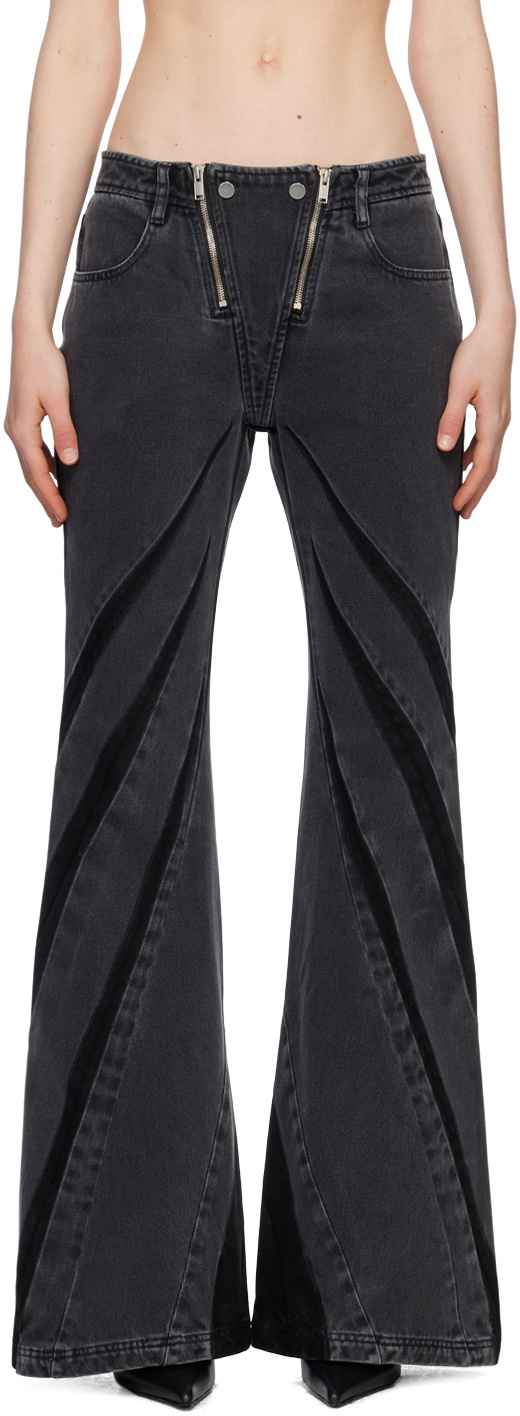 Dion Lee Black Striped Jeans
