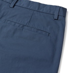 Theory - Zaine Slim-Fit Cotton-Blend Poplin Trousers - Blue