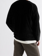 Needles - Logo-Embroidered Cotton-Blend Velour Cardigan - Black