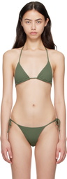 Matteau Khaki String Triangle Bikini Top