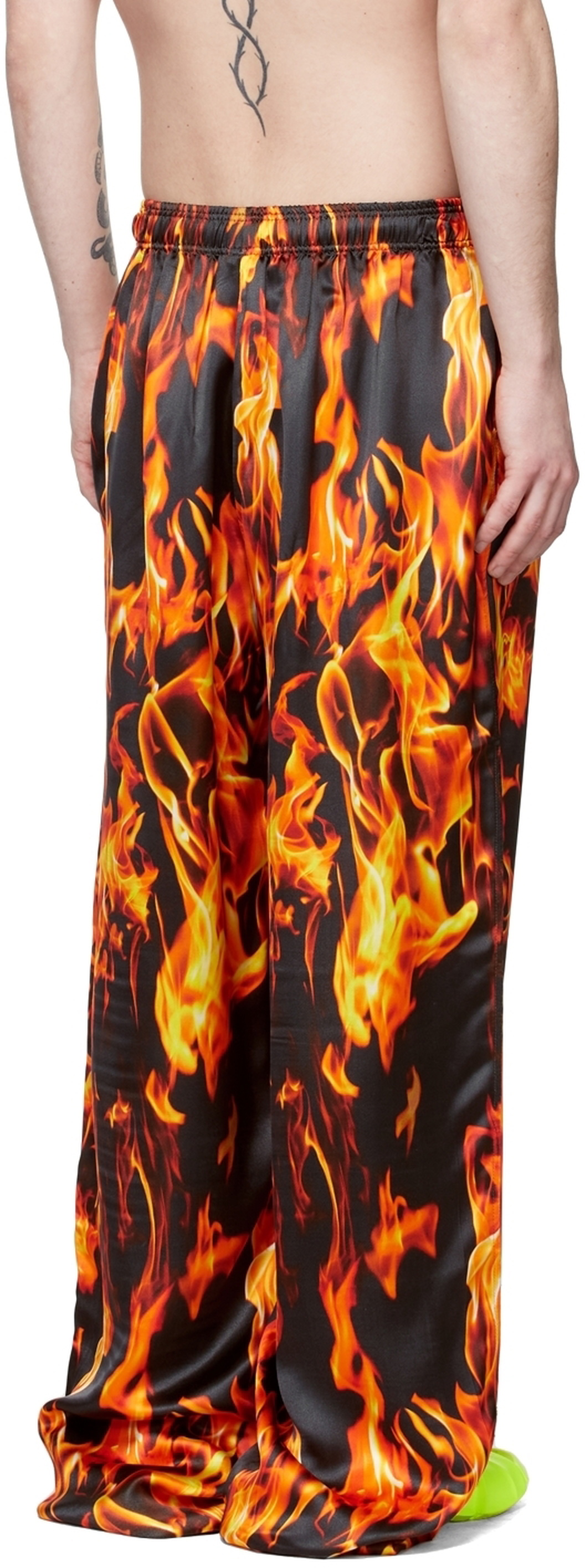 VETEMENTS Black Fire Pyjama Pants Vetements