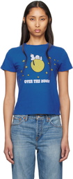 Re/Done Blue Classic 'Snoopy Moon' T-shirt