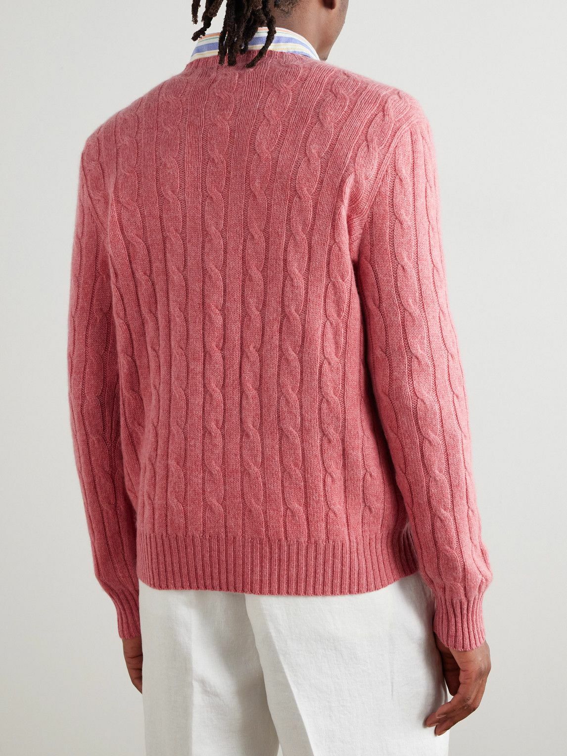 Polo Ralph Lauren - Cable-Knit Cashmere Sweater - Pink Polo Polo Ralph Lauren - Cable-Knit Cashmere Sweater - Pink Polo