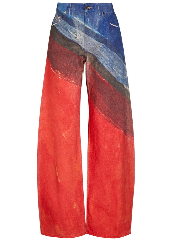 Photo: Gabriela Hearst Amoret Printed Barrel-leg Denim Jeans Red