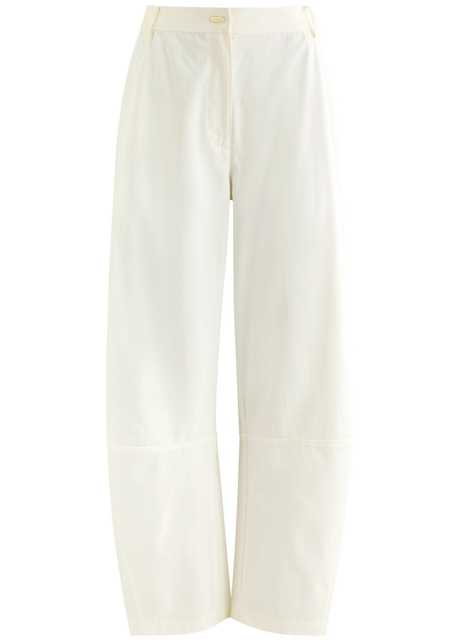 Clea Apollo Barrel-leg Cotton Trousers Cream