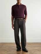 De Bonne Facture - Honeycomb Organic Cotton Polo Shirt - Purple
