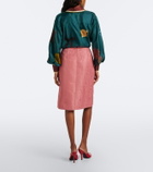 Alémais Valentina embellished moiré midi skirt
