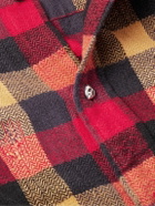 READYMADE - Patchwork Checked Flannel Shirt - Red