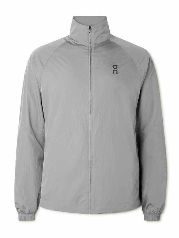 Photo: ON - Court Logo-Print Recycled-Shell Tennis Jacket - Gray
