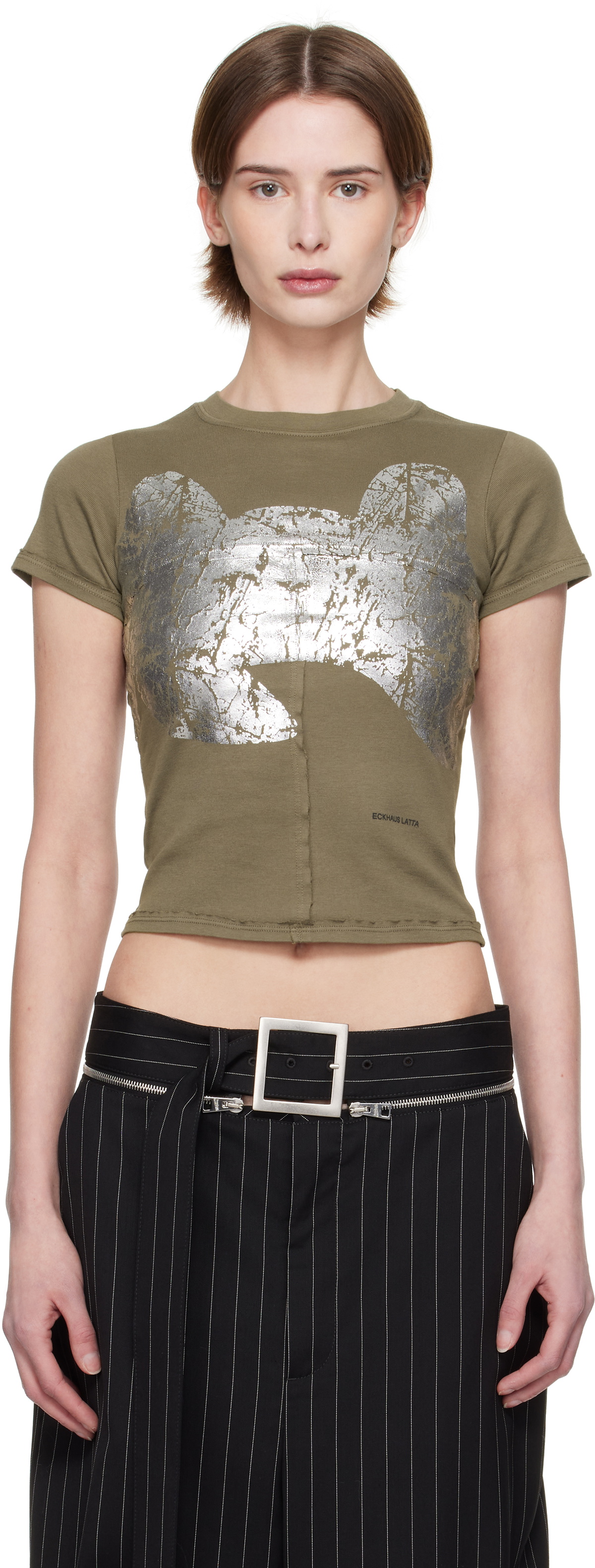 Eckhaus Latta Taupe Lapped Baby T-shirt