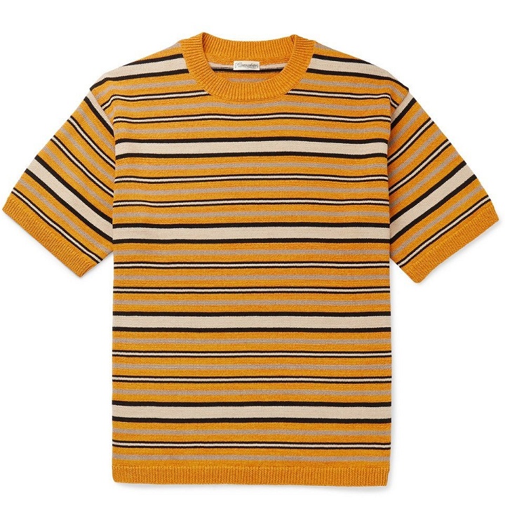 Photo: Camoshita - Striped Knitted Sweater - Yellow