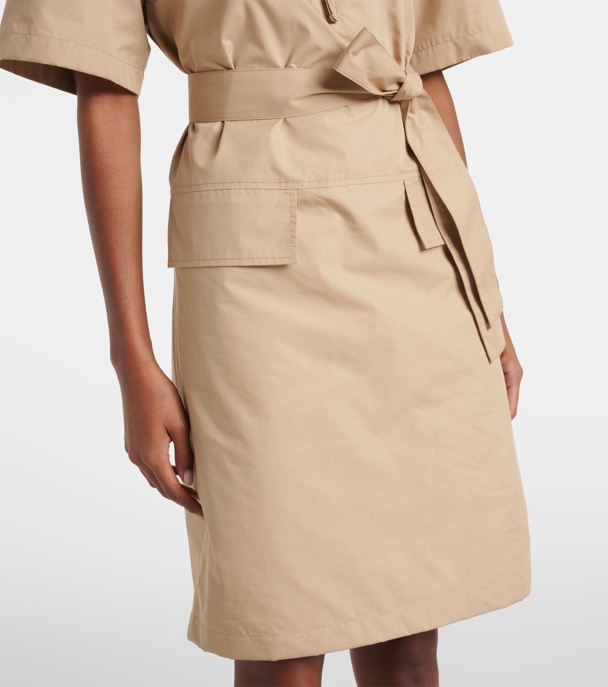 Moncler Belted cotton-blend minidress