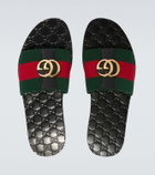 Gucci Riviera GG leather slides