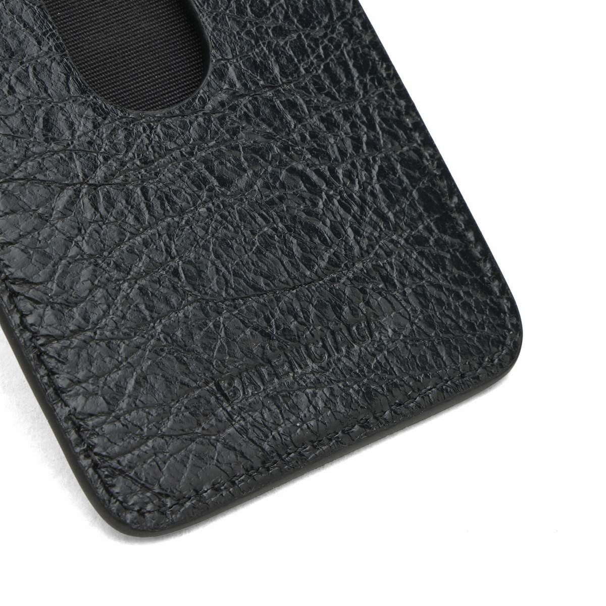 Balenciaga Men's Arena Leather Card Holder in Black 
