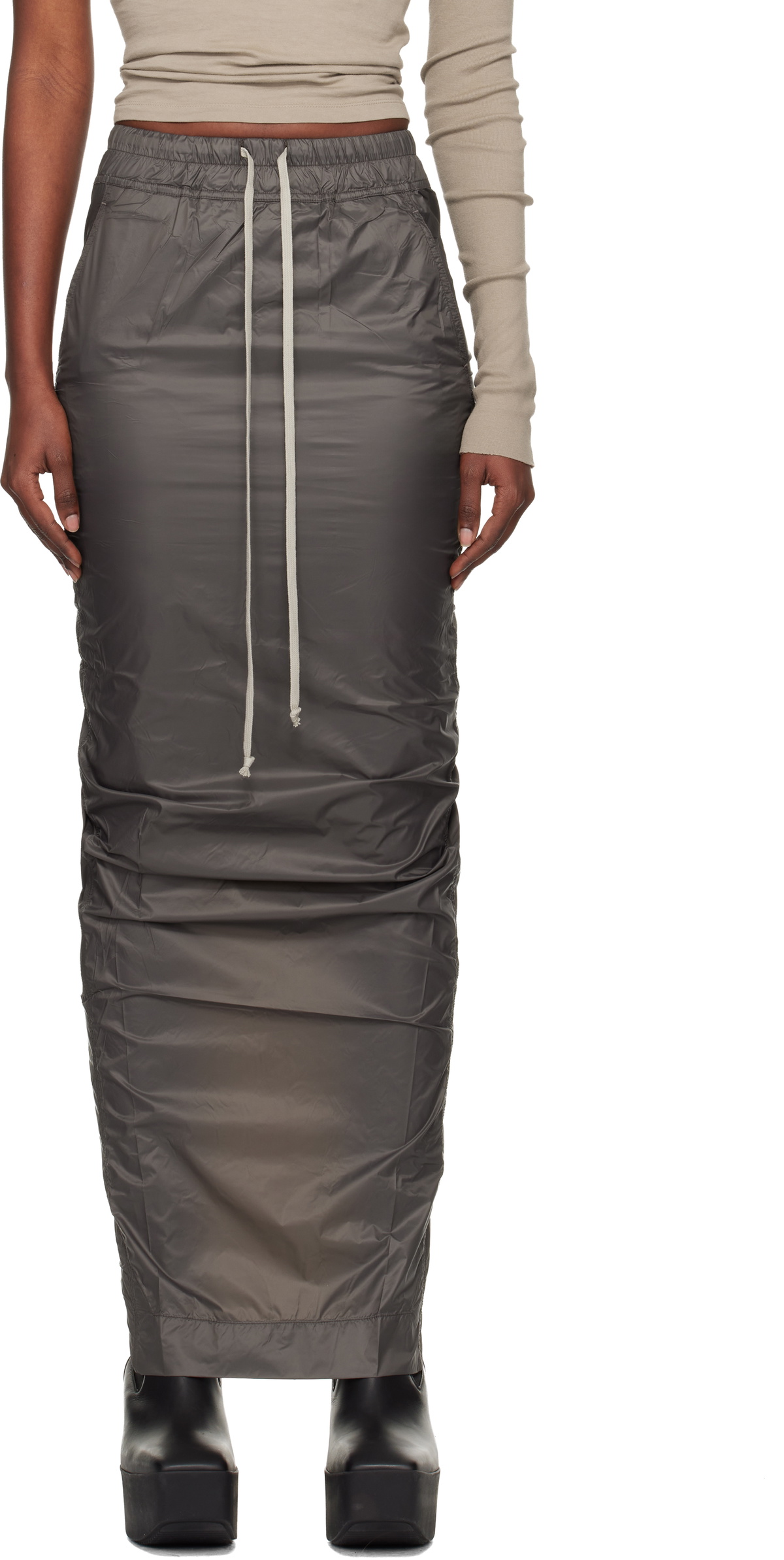 Rick Owens DRKSHDW Gray Concordians Pull On Pillar Maxi Skirt