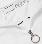 Off-White - Embroidered Cotton-Jersey Mock-Neck T-Shirt - White