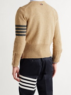 THOM BROWNE - Slim-Fit Striped Shetland Wool Sweater - Neutrals