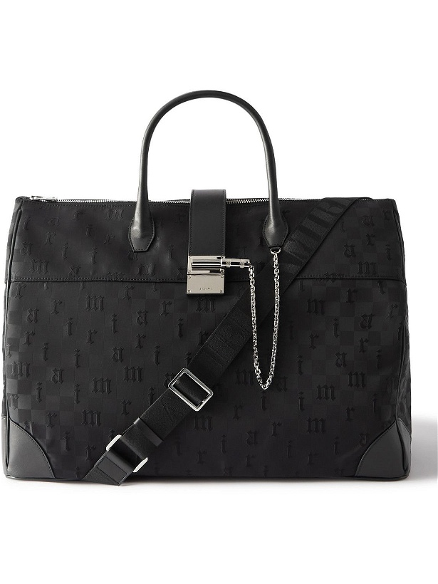Photo: AMIRI - Jax Leather-Trimmed Logo-Embroidered Nylon-Jacquard Weekend Bag