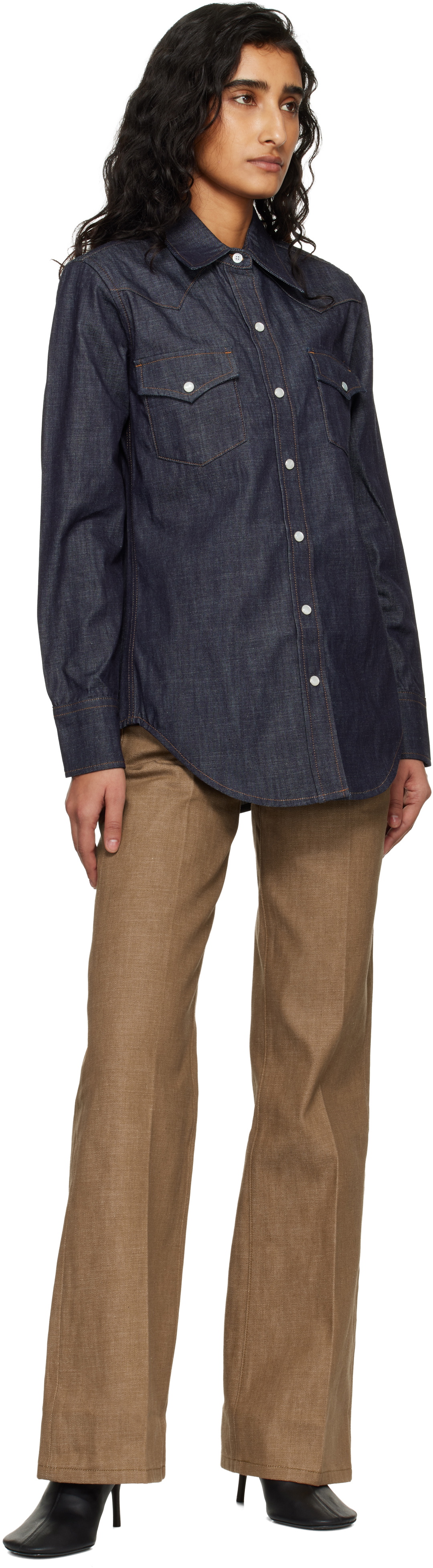 A.P.C. Navy Western Denim Shirt