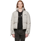 A-Cold-Wall* Beige Down Embroidered Puffer Jacket