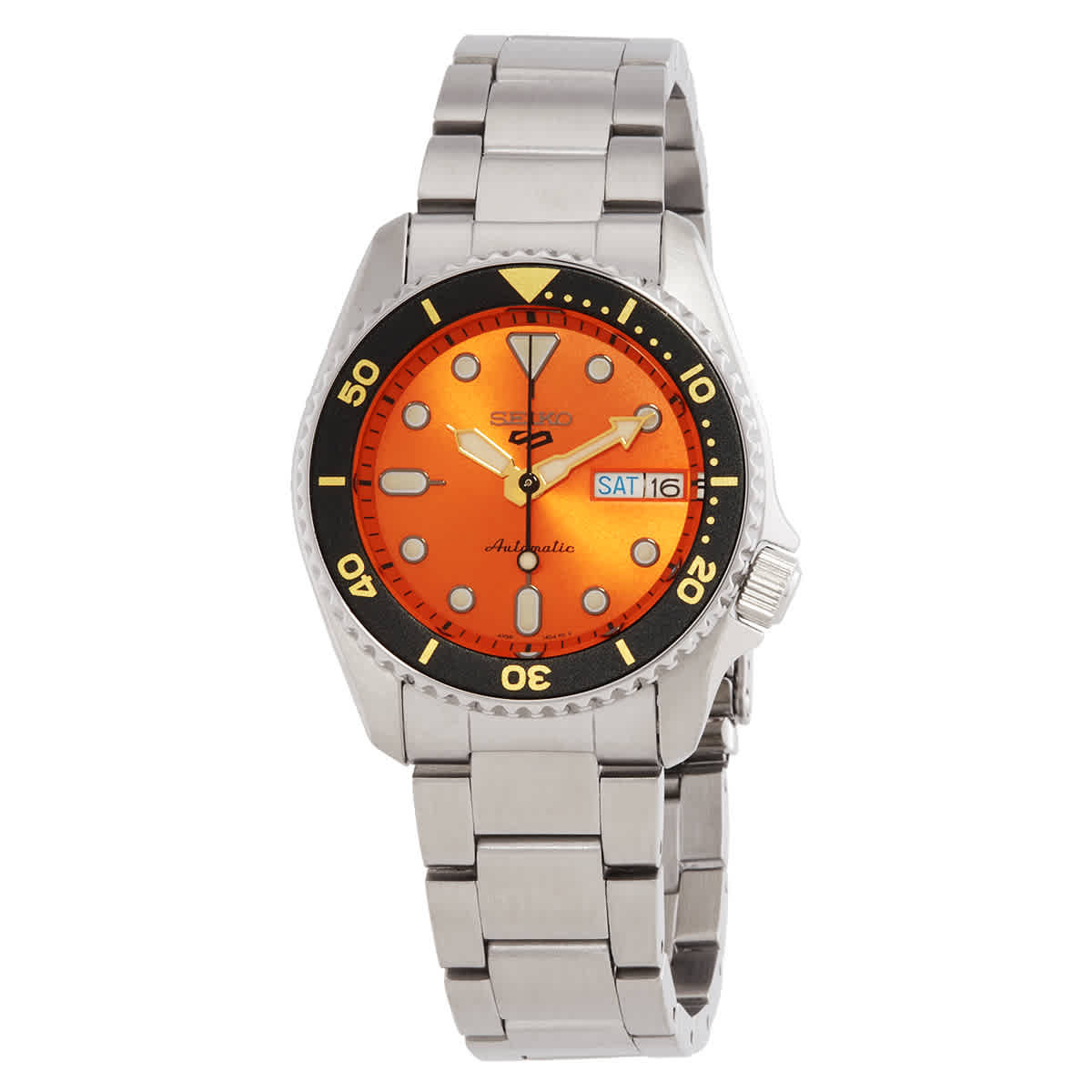 Seiko 5 Automatic Orange Dial Mens Watch SRPK35K1