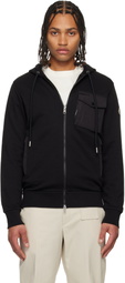 Moncler Black Cotton Blend Zip-Up Hoodie
