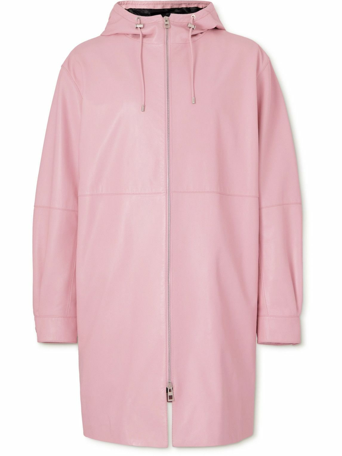 Photo: Loewe - Leather Hooded Coat - Pink