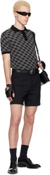 Ernest W. Baker Black Check Jacquard Polo
