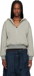 Fear of God ESSENTIALS Gray Signature Classic Half Zip Hoodie
