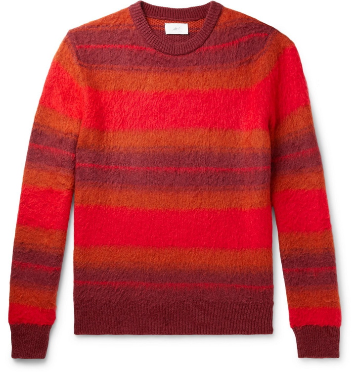 Photo: Mr P. - Striped Brushed-Knit Sweater - Orange